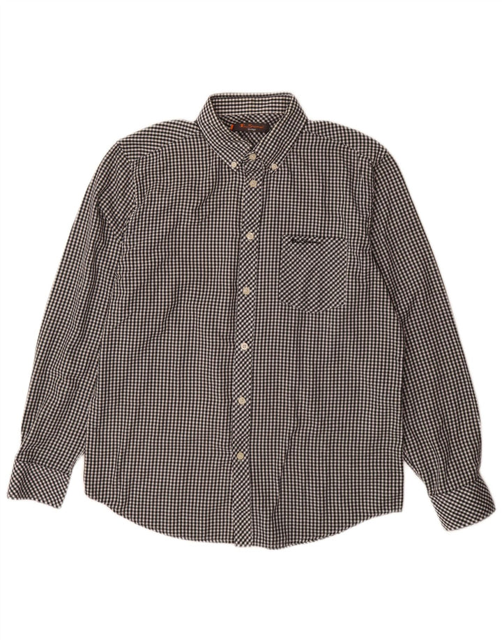 BEN SHERMAN Heritage skjorte mellem sort Gingham bomuld