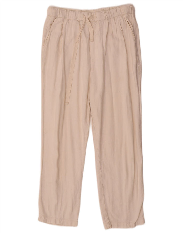 Zara Womens Pegged Cropped Trousers Small W26 L23 Beige