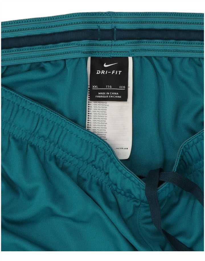 Nike Herre Dri Fit grafiske sportsshorts 2XL blå polyester