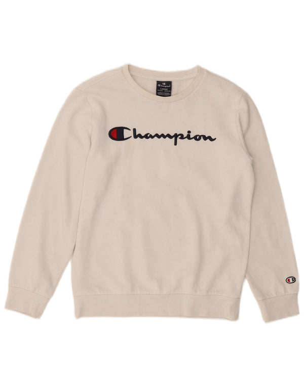 CHAMPION Drenge Grafisk Sweatshirt Jumper 11-12 år Stor Hvid
