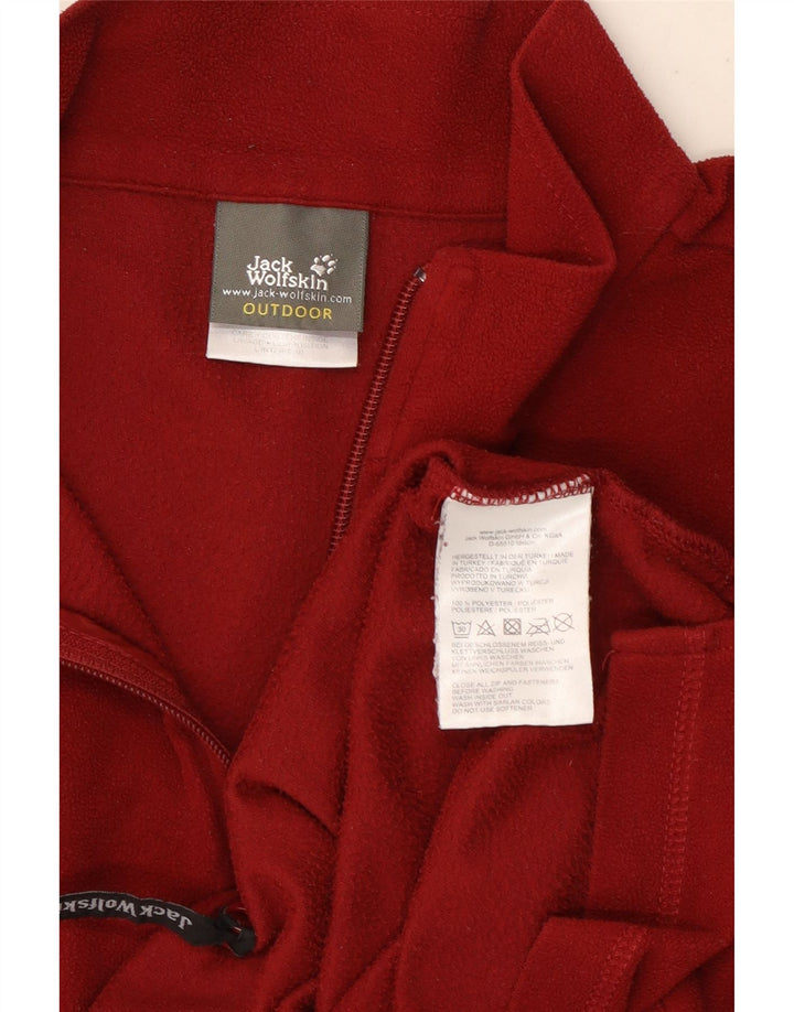 Jack Wolfskin Herre Zip Neck Fleece Jumper UK 48 2XL Rød Polyester