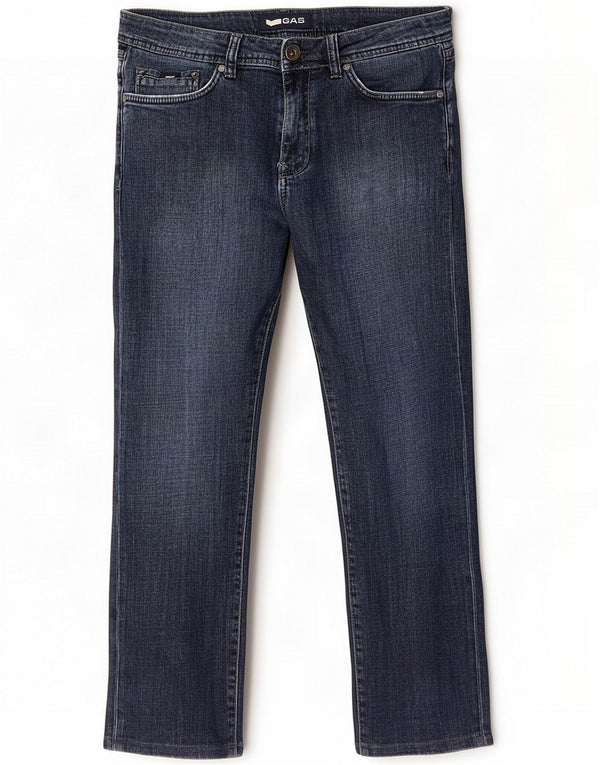 Gas Herre Albert Slim Jeans W34 L26 Navy Blue Cotton