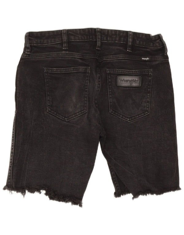 Wrangler Dames Distressed Denim Shorts W30 Medium Black Bomuld