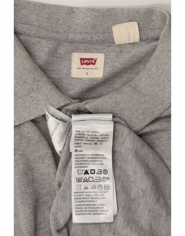 Levi's herre poloshirt, stor grå bomuld