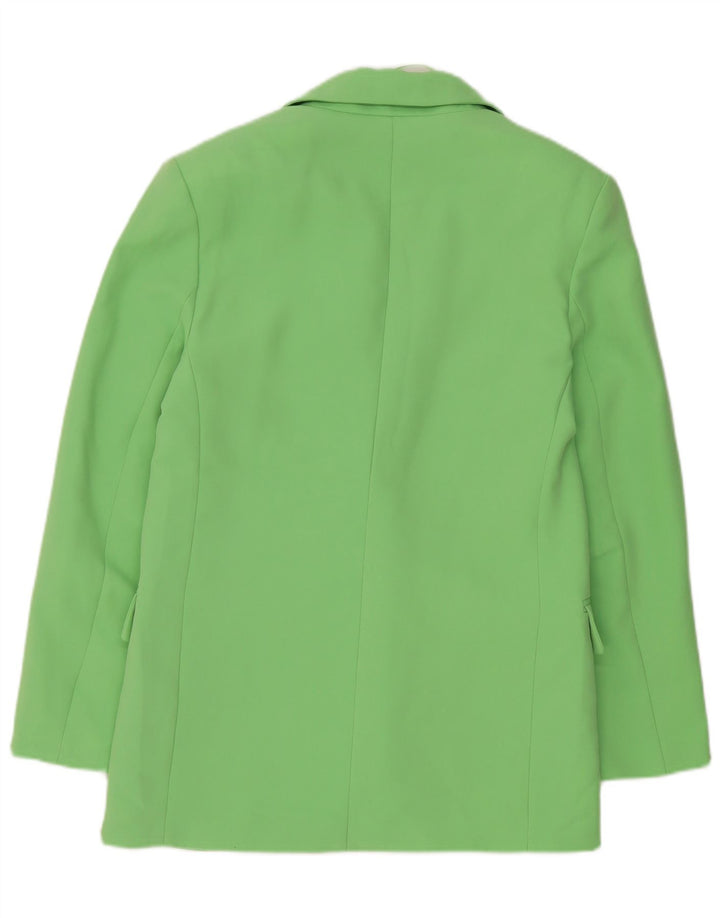 Zara Dame 1 Knap Oversized Blazer Jacket UK 6 XS Grøn Polyester