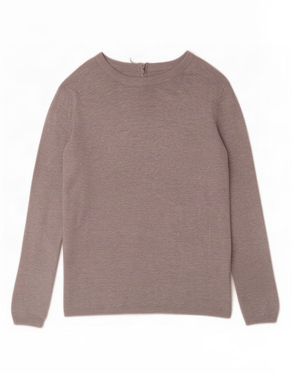 Zara Dame Boat Neck Jumper Sweater UK 14 Large Grey Flecked