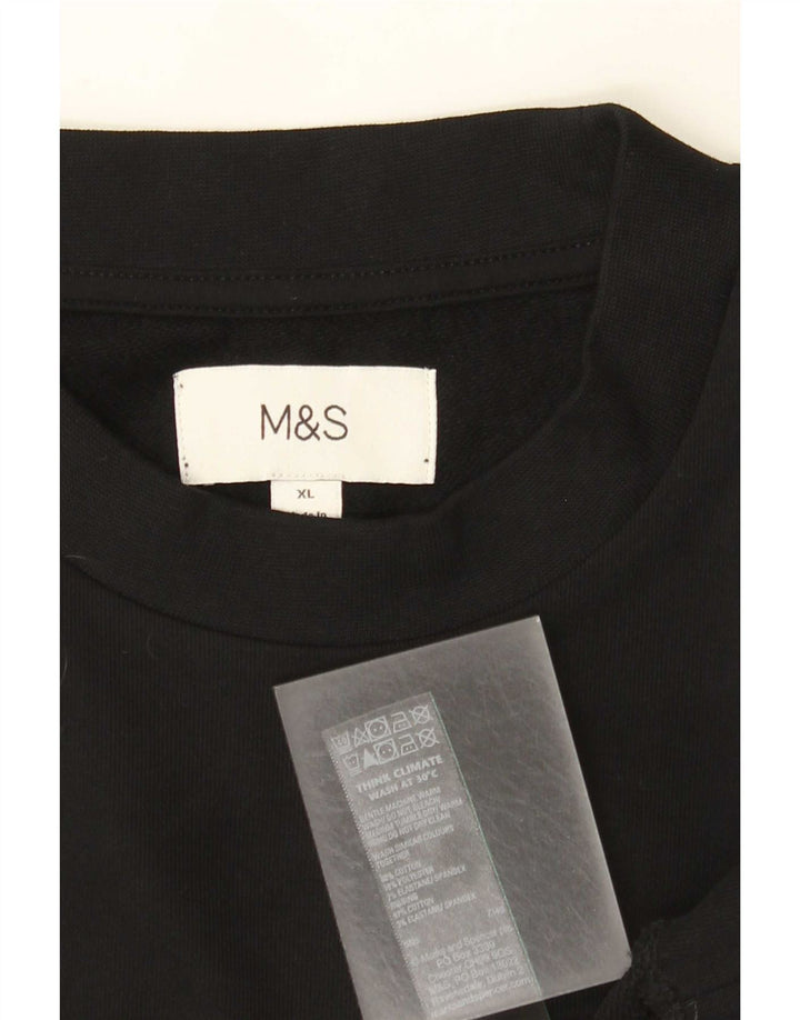 Marks & Spencer Herre Sweatshirt Jumper XL Sort Bomuld