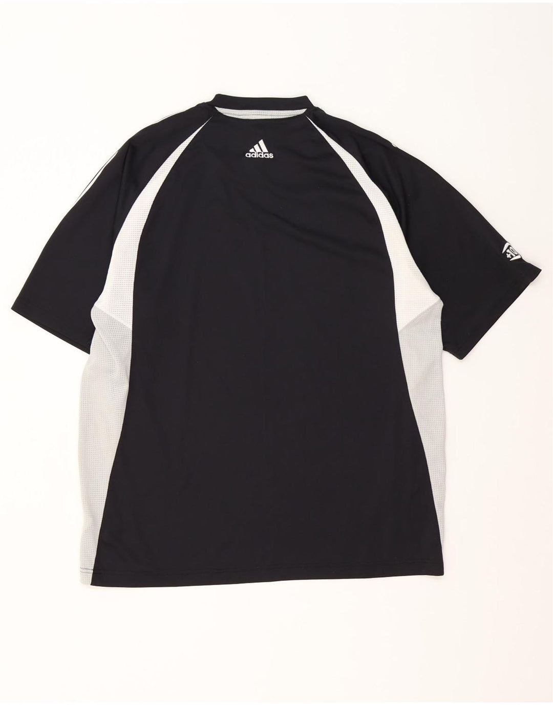 Adidas Herre T-Shirt Top Stor Sort Colourblock Polyester