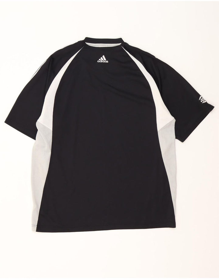 Adidas Herre T-Shirt Top Stor Sort Colourblock Polyester