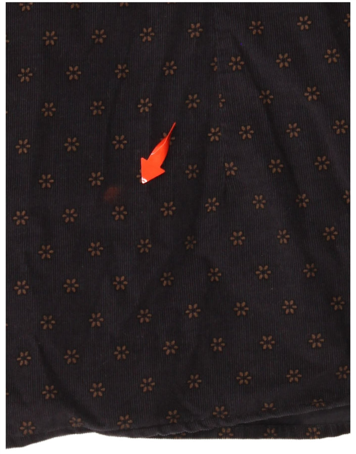 TED BAKER Herre fløjlsskjorte str. 6 2XL Marineblå blomsterbomuld