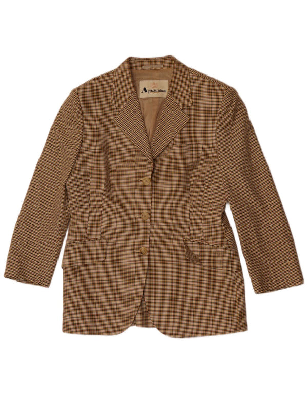 Aquascutum Dame 3-knap 2-delt jakkesæt IT 46 Large W32 L28 Beige ternet
