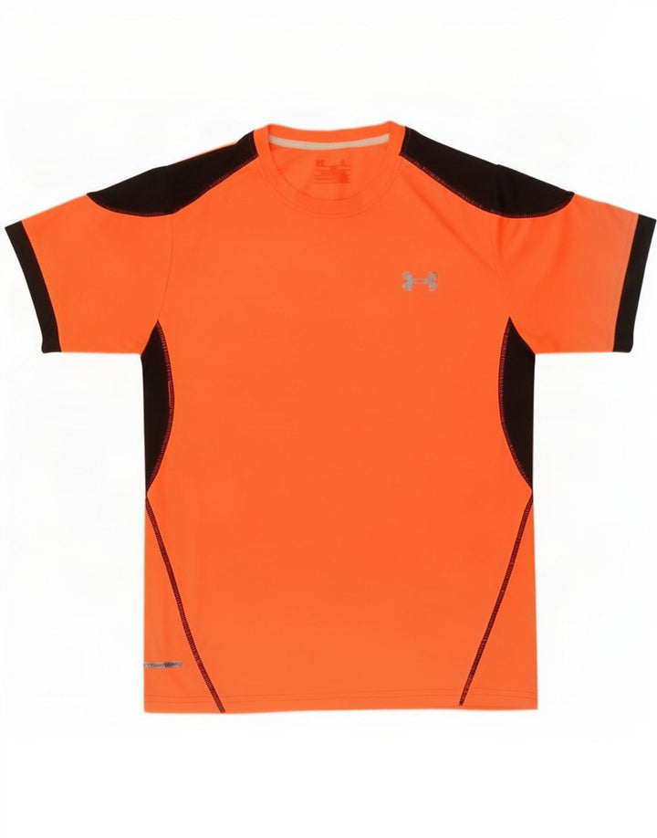 Under Armour Herre T-shirt Top Medium Orange Colourblock Polyester