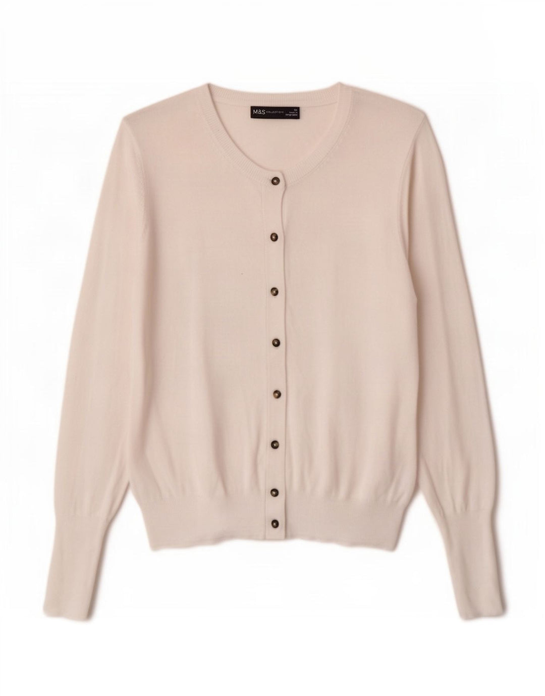Marks & Spencer Dame Cardigan Sweater UK 12 Medium White Viscose