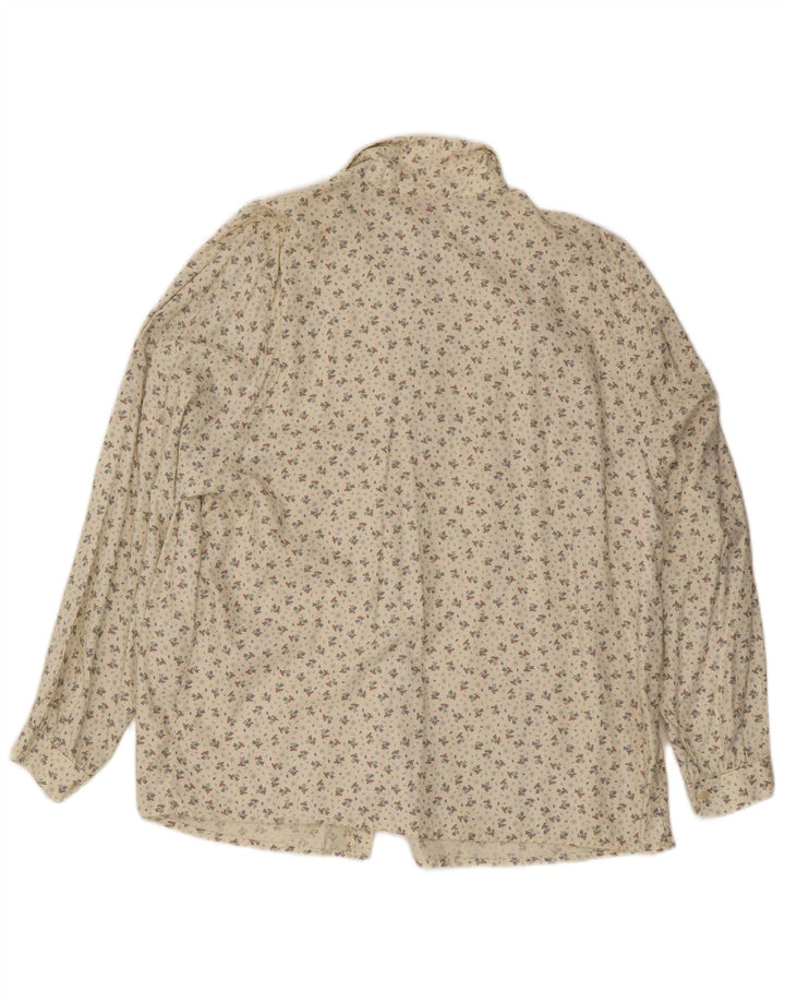 Vintage dameskjorte IT 54 3XL Off White Floral