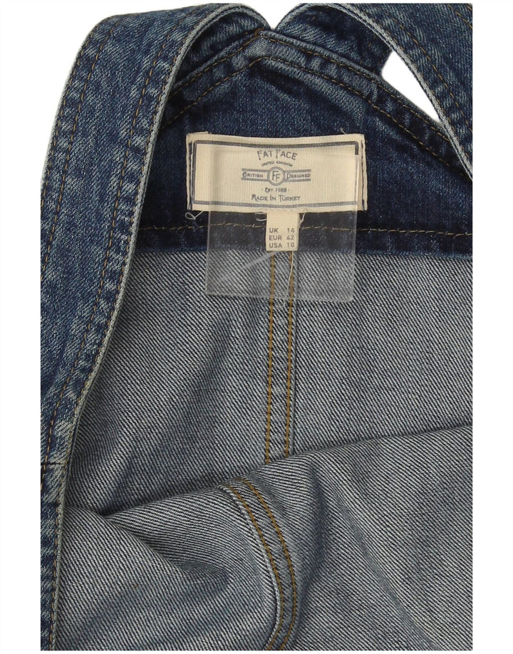 Fat Face Dame Denim Dungaree Dress UK 14 Large Blue