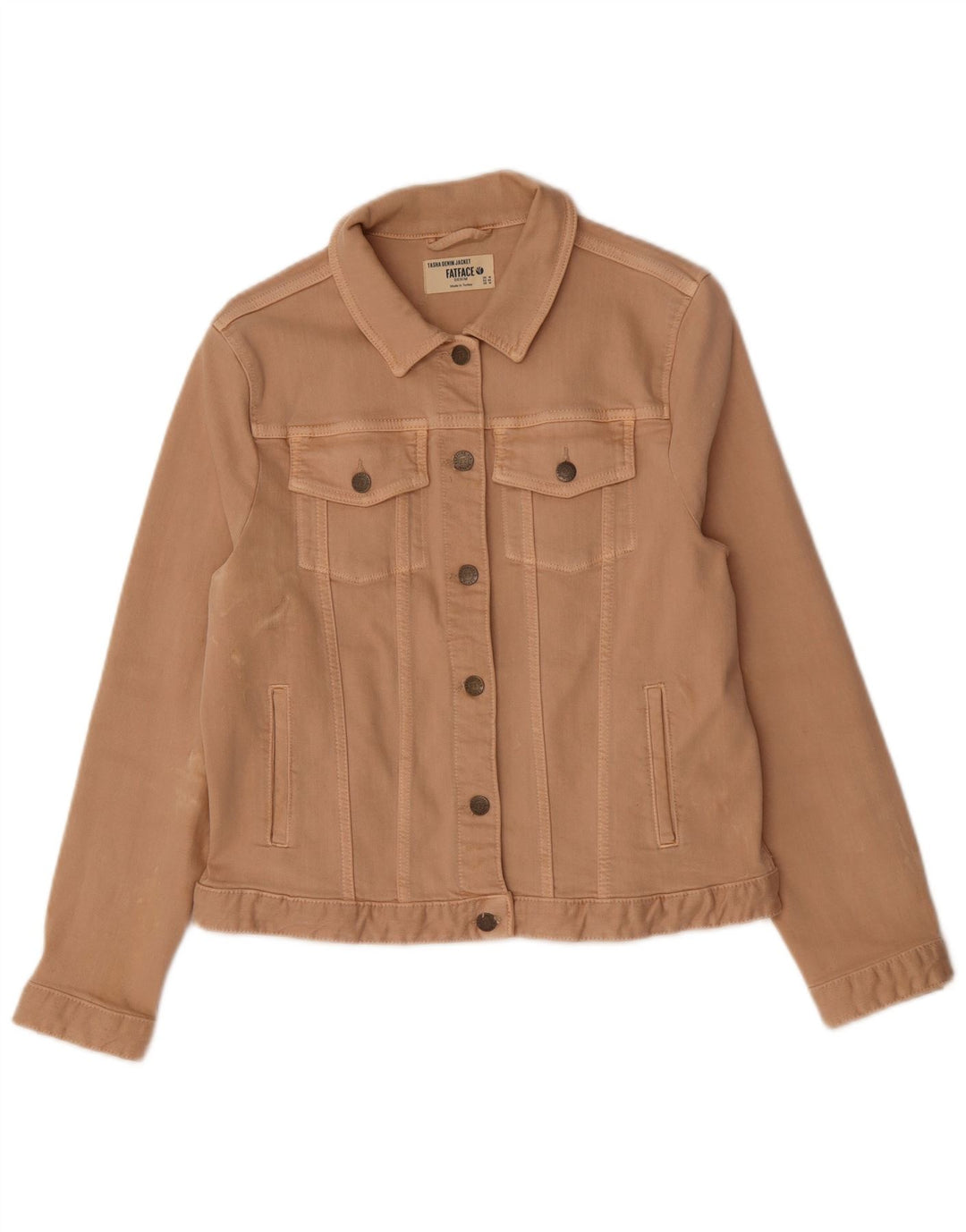 FAT FACE Womens Denim Jacket UK 12 Medium  Beige