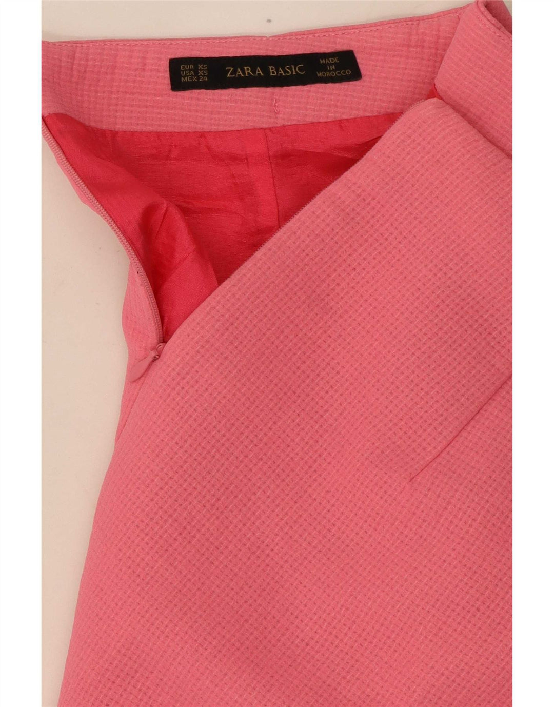 Zara Dame Mini-nederdel XS W24 Pink Polyester