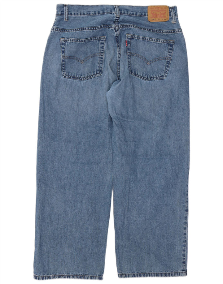 LEVI'S Boys 550 Relaxed Fit Straight Jeans 13-14 år W33 L28 Blue Cotton