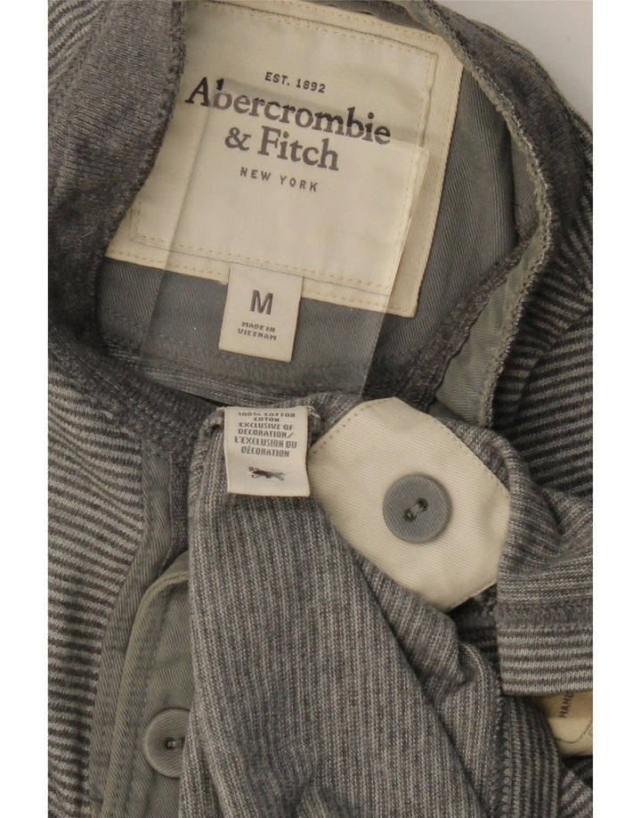 ABERCROMBIE & FITCH Poloskjorte til mænd mellemgrå nålestribet bomuld