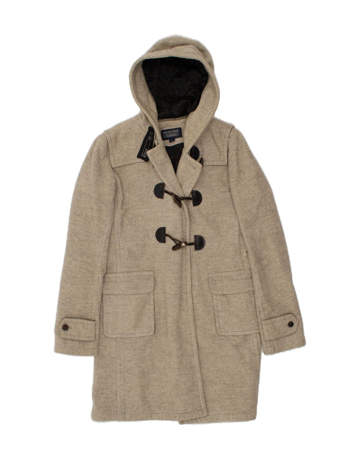 POLO RALPH LAUREN Womens Oversized Hooded Duffle Coat UK 16 Large Grey Vintage Polo Ralph Lauren and Second-Hand Polo Ralph Lauren from Messina Hembry 