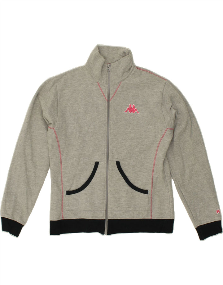 KAPPA Womens Tracksuit Top Jacket UK 14 Medium Grey Colourblock Cotton Vintage Kappa and Second-Hand Kappa from Messina Hembry 