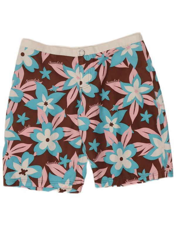Sundek Herre badeshorts Medium Brun Floral Polyester