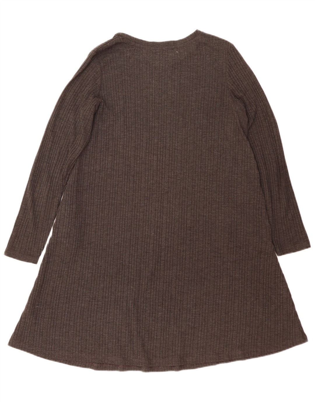 Marks & Spencer Dame Langærmet Jumper Kjole UK 14 Stor Grå Polyester