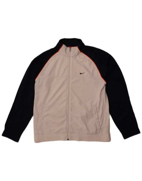 Nike træningsdragt til mænd, topjakke UK 38/40 Medium White Colourblock Polyester