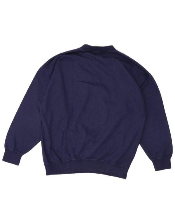 Acorn Womens Grafisk Oversized Sweatshirt Jumper UK 10 Small Navy Blue