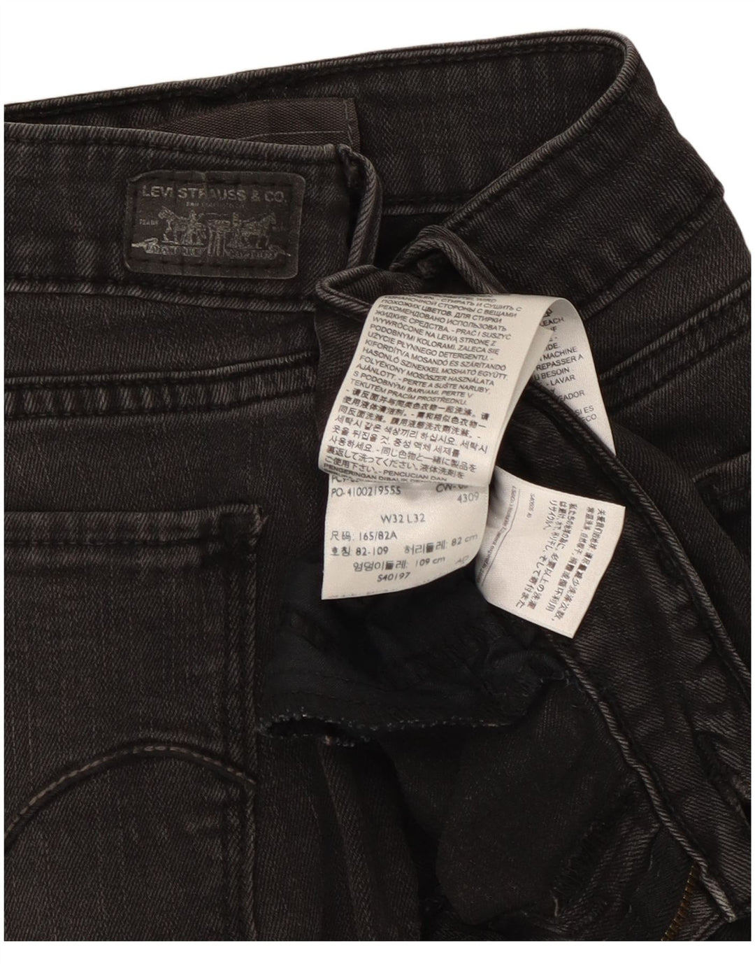 Levi's Legging Bootcut Jeans til kvinder W32 L32 sort bomuld