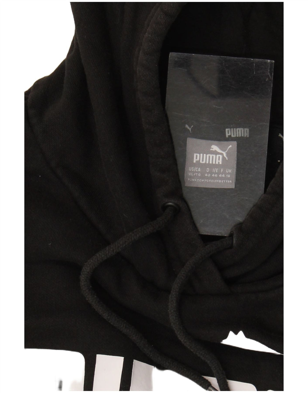 Puma Graphic Hoodie Jumper UK 16 Large Black Bomuld
