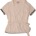 MARINA RINALDI Dame Wrap Kortærmet Skjorte Bluse UK 14 Medium White