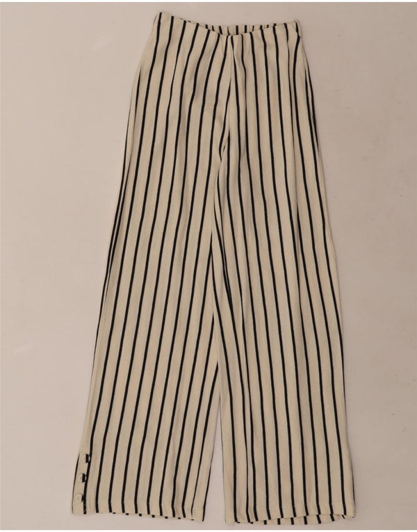 Zara Piger Casual Bukser med brede ben 13-14 år W22 L27 Beige Nålestribe