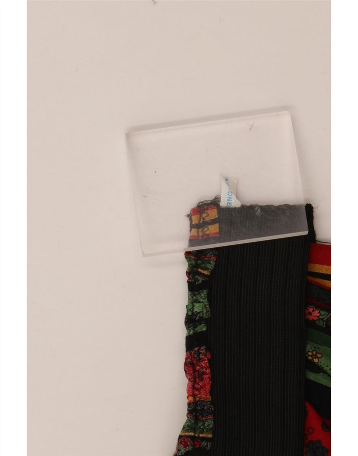 VINTAGE A-line nederdel med høj talje til kvinder W24 XS flerfarvet blomstret bomuld