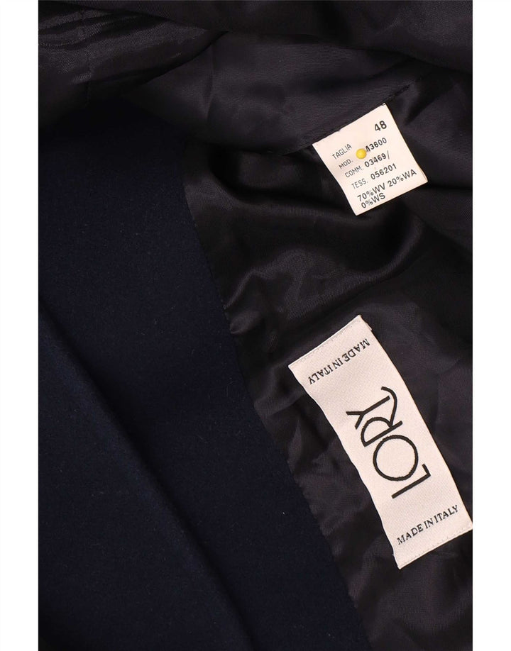 Vintage overfrakke til kvinder IT 48 XL marineblå uld