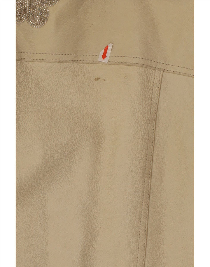 Conbipel Dame Læderjakke IT 46 Large Off White Læder