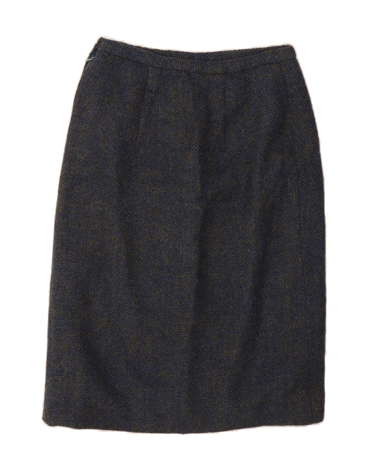VINTAGE Womens Straight Skirt W28 Medium Navy Blue Wool Vintage Vintage and Second-Hand Vintage from Messina Hembry 