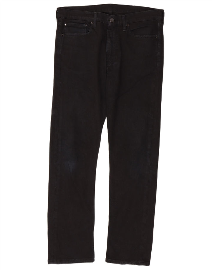 Levi's Herre 513 Slim Straight Jeans W34 L32 Sort Bomuld