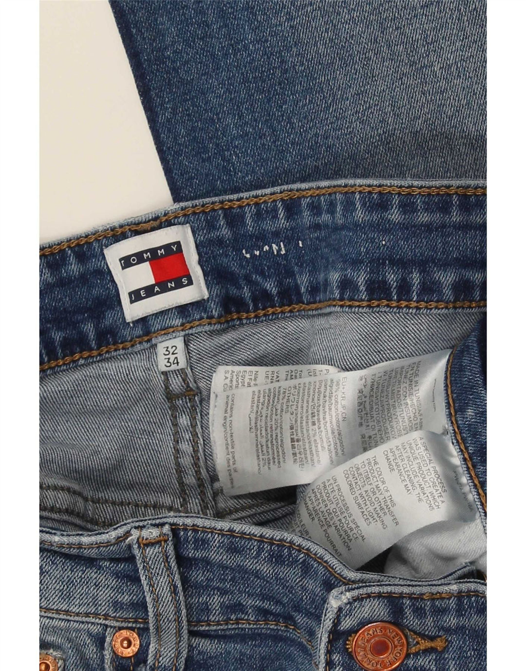 Tommy Hilfiger Straight Jeans til mænd W32 L27 Blå Bomuld