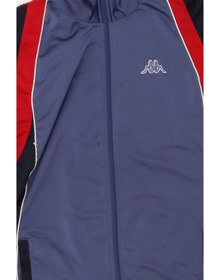 KAPPA Mens Tracksuit Top Jacket Large Navy Blue Colourblock Polyester Vintage Kappa and Second-Hand Kappa from Messina Hembry 