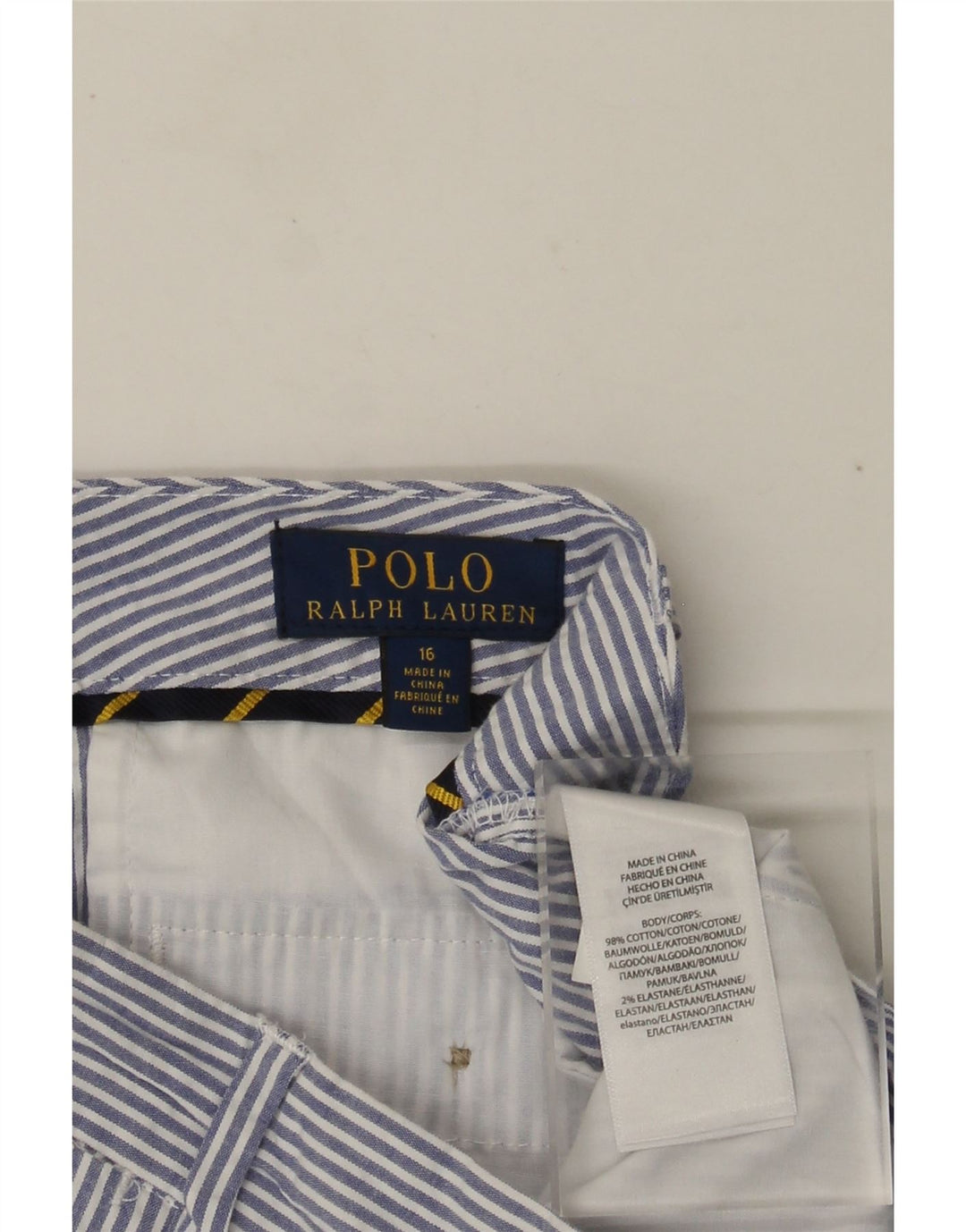 POLO RALPH LAUREN Chino-shorts til drenge 15-16 år W28 Marineblå nålestribe