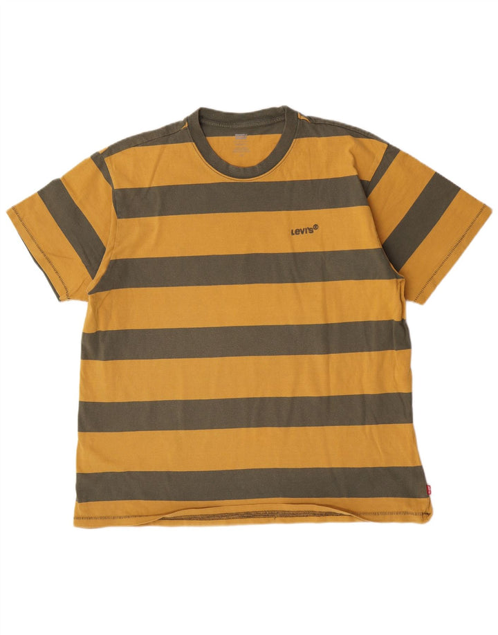Levi's Herre T-Shirt Top Stor Gul Stribet