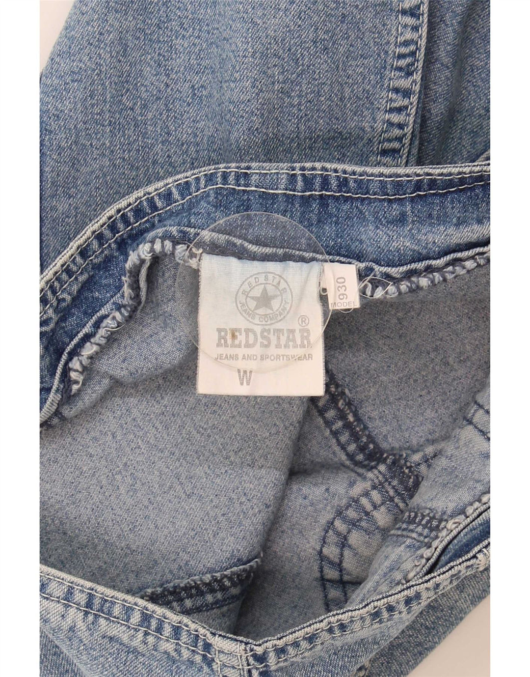 Vintage dame mini denim nederdel W27 lille blå bomuld