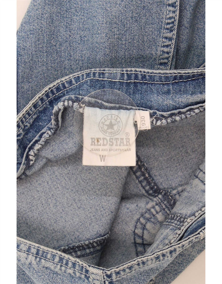 Vintage dame mini denim nederdel W27 lille blå bomuld