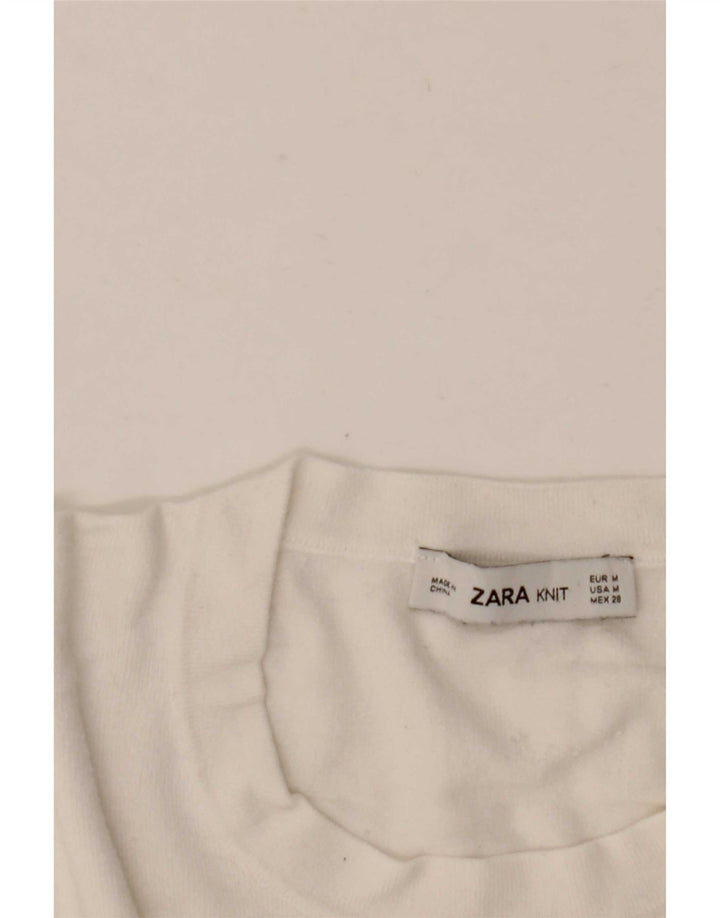Zara sweater med rund hals til kvinder UK 12 Medium White