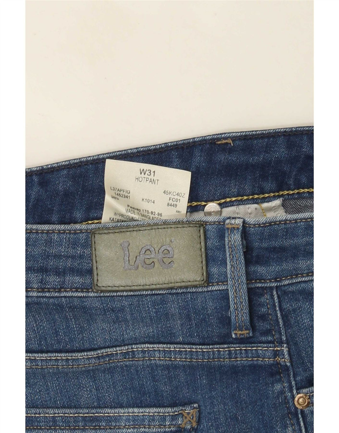 Lee Dame Denim Hot Pants W31 Medium Blue Cotton