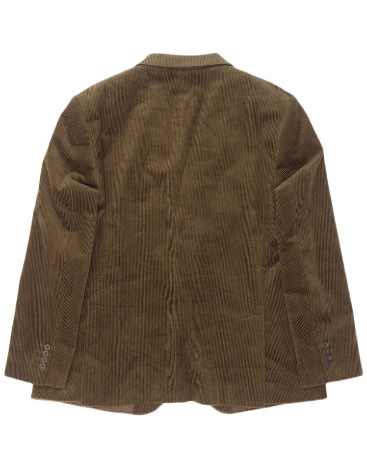 Marks & Spencer Herre 2-knaps Corduroy Blazer Jacket UK 40 Large Khaki