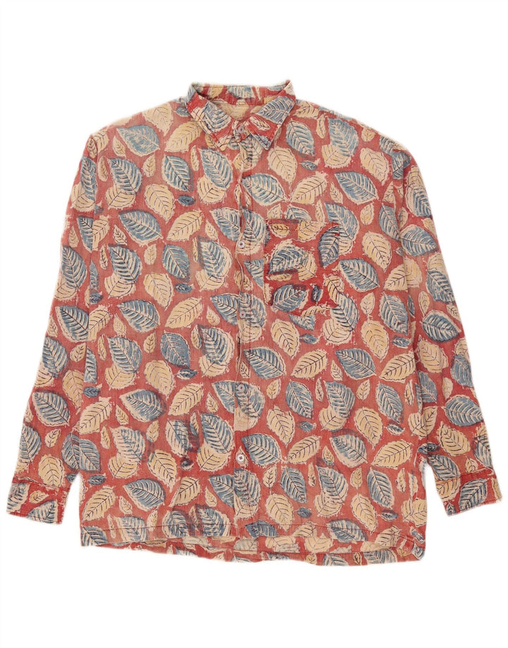 Vintage herreskjorte medium rød blomster
