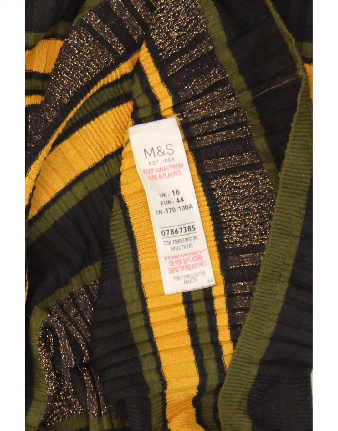 Marks & Spencer Dame Boat Neck Jumper Sweater UK 16 Large Multicolor