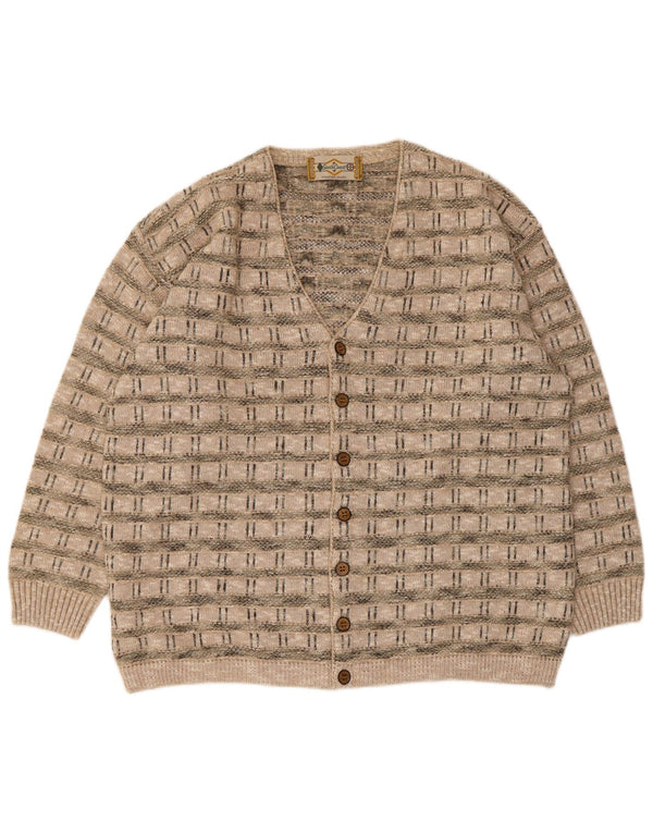 South Coast Herre Cardigan Sweater IT 54 XL Beige Geometrisk Akryl